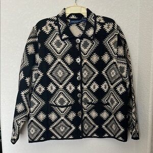 Vintage Black and White Patterned Jacket